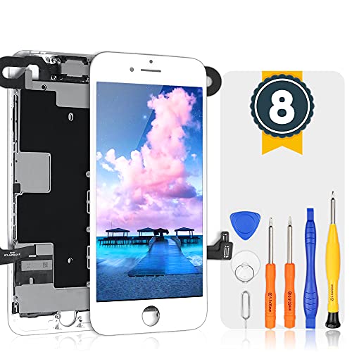 bokman Vormontiertes Display Reparaturset kompatibel mit Weiß iPhone 8 von bokman