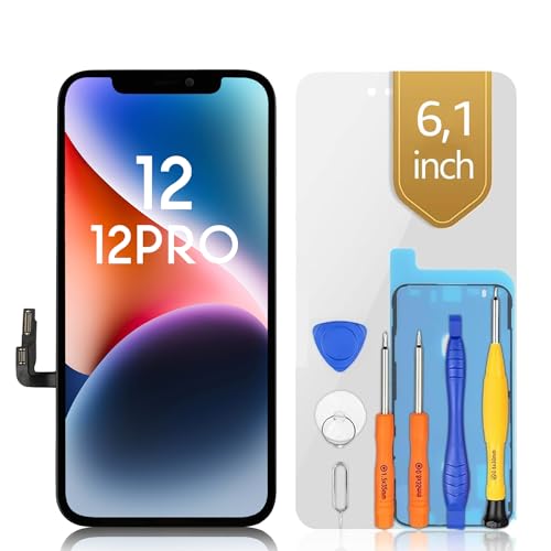 bokman für iPhone 12/iPhone 12 Pro Display LCD-Bildschirm Reparaturset Schwarz, Passendes Profi-Werkzeugset enthalten von bokman