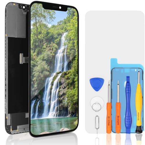 bokman für iPhone 12 Pro Max LCD-Bildschirmersatz, 6,7-Zoll-Displaybaugruppe, Frontblende schwarz mit Reparaturwerkzeug-Kits von bokman