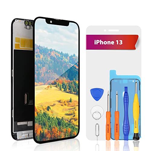 bokman für iPhone 13 Display Reparaturset Schwarz (inkl. Glas, Retina LCD, Touchscreen), Passendes Profi-Werkzeugset enthalten von bokman