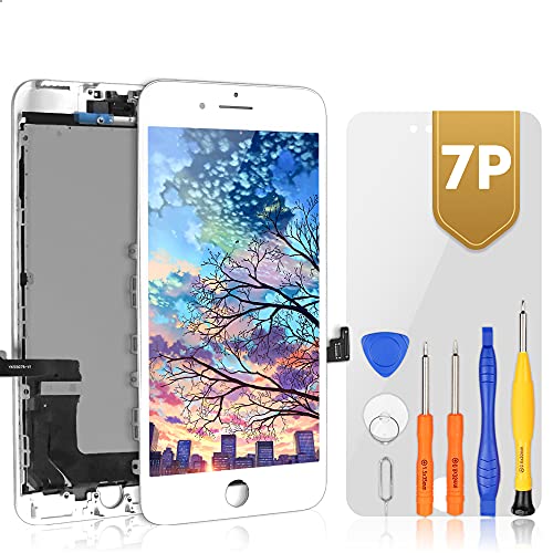 bokman für iPhone 7 Plus Weiß Display Ersatzbildschirm LCD Glas Touchscreen Front Komplettes Glas mit Werkzeuge von bokman