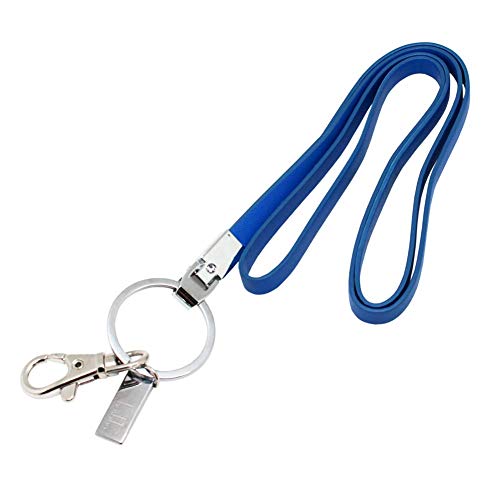 Boshiho PU Leder-Schlüsselband, mit starkem Clip und Schlüsselanhänger für Schlüssel, Ausweiskartenhalter 40,6 cm Flat Blue von boshiho