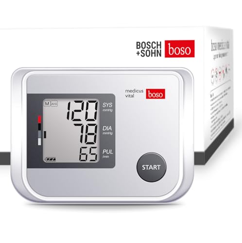 boso medicus vital – Vollautomatisches Oberarm-Blutdruckmessgerät mit großem Display und Arrhythmie-Erkennung – Inkl. Blutdruckmanschette (22-42cm) von boso