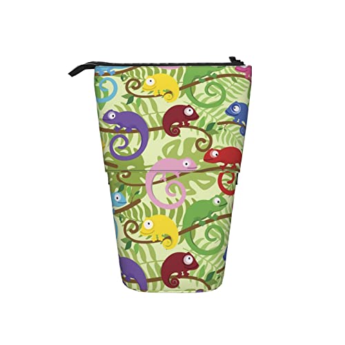 Federmäppchen Grüne Eidechsen Chamäleon Muster Bleistifte Tasche Grosse Kapazität Make-Up Tasche Mit Reißverschluss Schlampermäppchen, Für Teenager, Bürobedarf Federmäppchen Grüne Eidechsen Chamäleon Muster Bleistifte Tasche Grosse Kapazität Make-Up Tasche Mit Reißverschluss Schlampermäppchen, Für Teenager, Bürobedarf von bozhoushimatingbaihuoyouxiangongsi