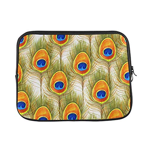 Laptop Hülle Tasche Aquarell Pfauenfeder Laptop Aktentasche Mode Stoßfeste Laptop-Abdeckung, Für Laptops, Notebook, 15In von bozhoushisuhangbaihuoyouxiangongsi