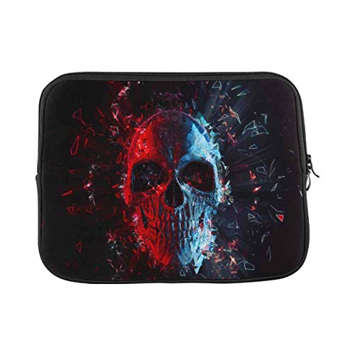 Laptop Hülle Tasche Roter Und Blauer Neon Polygon Glühender Schädel Laptop-Schutzhülle Mode Mit Reißverschluß Notebooktasche, Für Laptops, Notebook, 15In von bozhoushisuhangbaihuoyouxiangongsi