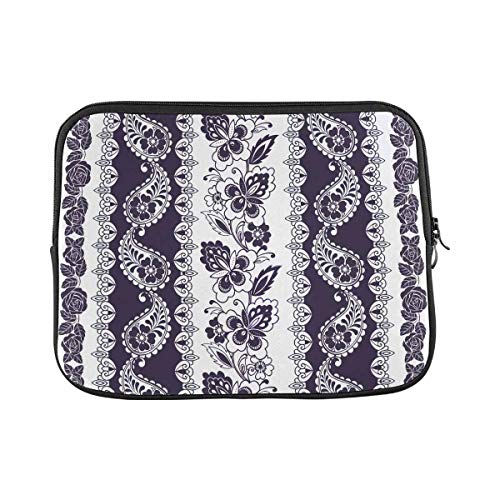 Laptop Hülle Tasche Streifen Blaue Blumenrosen Notebook Hülle Stoßfeste Wasserdicht Laptoptasche, Für Notebook, Laptops, 15In von bozhoushisuhangbaihuoyouxiangongsi