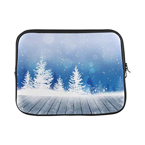 Laptop Hülle Tasche Winter Schnee Weihnachtshintergrund Mit Sternen Und Laptoptasche Frauen Mit Reißverschluß Notebooktasche, Für Notebook, Laptops, 15In von bozhoushisuhangbaihuoyouxiangongsi