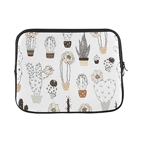 Laptophülle Silhouetten, Kaktus, Blumen, Töpfe, Blume Notebook Hülle Mit Reißverschluß Frauen Tablet Tasche Hülle, Für Laptops, Notebook, 15In von bozhoushisuhangbaihuoyouxiangongsi