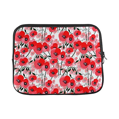 Laptophülle Wildblumen Mohnblume Tablet Tasche Hülle Wasserdicht Stoßfeste Laptop-Schutzhülle, Für Laptops, Notebook, 15In von bozhoushisuhangbaihuoyouxiangongsi