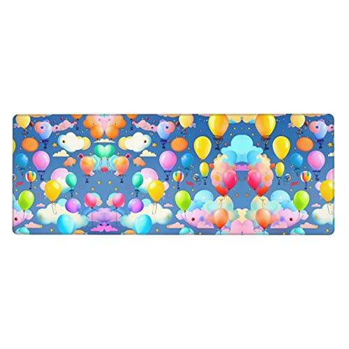 bqabhu Mauspad mit buntem Luftballon-Druck, extra groß, 30,5 x 80 cm, für Büro, Gaming und Lernen, langlebig, bequem und umweltfreundlich von bqabhu