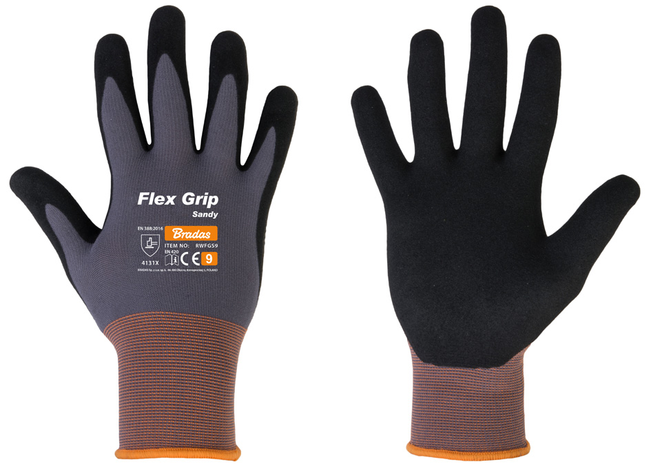Bradas Arbeitshandschuh Flex Grip Sandy, schwarz/grau, XL Bradas Arbeitshandschuh Flex Grip Sandy, schwarz/grau, XL von bradas