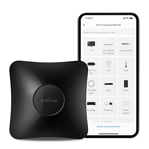 BroadLink RM4 Pro (nur 2,4GHz Wi-Fi), IR und HF Universal-Fernbedienung, All-in-One Hub, Code-Lernfunktion, für Smart Home (TV, STB, Klimaanlage, Vorhangmotor) kompatibel mit Alexa von broadlink