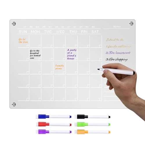 Magnetischer Wochenkalender - Clear Acrylic Board, transparenter Planer | Clear Monatsplaner magnetischer Wochenkalender aus Acryl Weekly Board Magnetisch Karte von brooksnaji