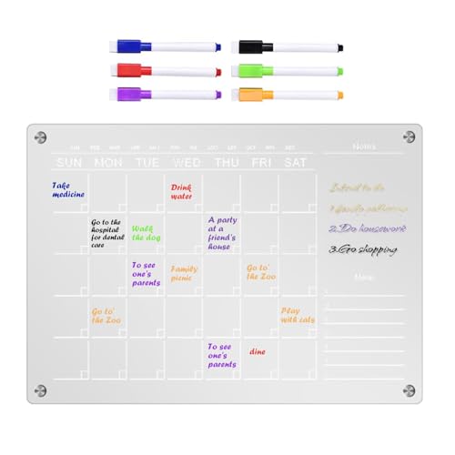 Magnetischer Wochenkalender - Transparenter Acryl- , gelöschte Planerkarte | Clear Monatsplaner magnetischer Wochenplaner aus Acryl Weekly Board Magnetisch Sche von brooksnaji