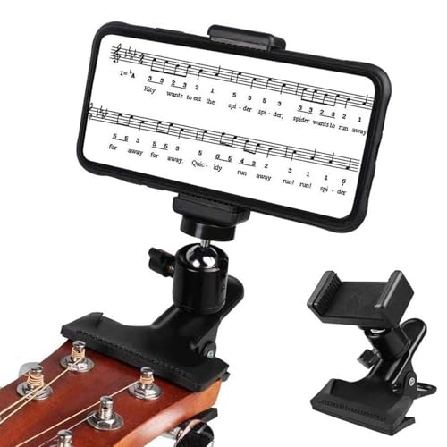 Telefonständer für Gitarre, Kopfhörer-Halterung für Bass | Telefonhalterung mit verstellbarer Klemme | Halterung für tragbare Telefonklemme, stabile Halterung für von brooksnaji