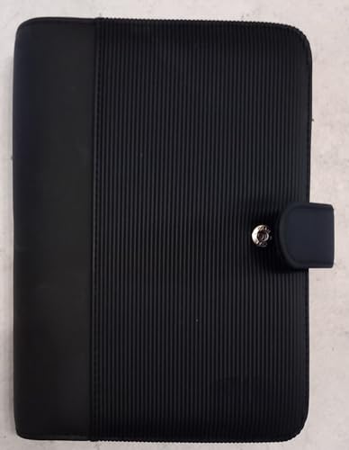 BSB Timeplaner A6 schwarz mit Rillen Druckknopfverschluß mit neusten Kalender Material PU von bsb
