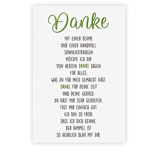 bsb Dankeschön Karte - Dankeskarten in 11,5 x 17,0 cm - schöne Karte Danke mit herzlichem Text Motiv - liebevolle Danke-Karte - Dankeskarten Hochzeit & Co. - Danke Karten mit Umschlag von bsb