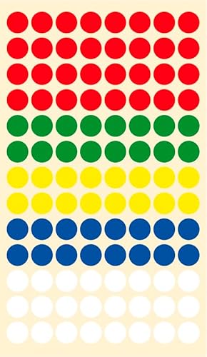 bsb Etiketten - Markierungspunkte 8mm in mehreren Farben - zum Markieren und Organisieren - 4 Bögen in 7,8 x 12,5 cm von bsb