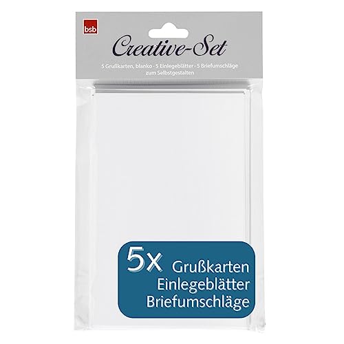 bsb Geburtstagskarte Blanko 5 Stk. - Karte Geburtstag in 12,4 x 17,9 cm - Glückwunschkarte Geburtstag personalisierbar - Geburtstag-Karte mit Umschlag - liebevolle Geburtstagskarten von bsb