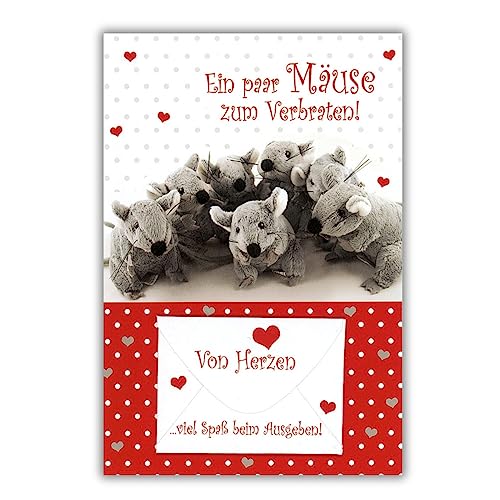 bsb Geldkarte - liebevolles Geldgeschenk Geburtstag mit Mäuse Motiv - Geldkarte Geburtstag in 11,5 x 17,0 cm - Geldkarten mit Kuvert - Geldgeschenk Junge & Mädchen von bsb