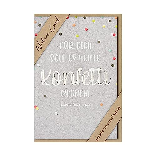 bsb - Karte zum Geburtstag - Nature Card - Nachhaltige Karten zum Geburtstag - Geburtstagskarten mit Umschlag - Geburtstagskarte Frauen & Männer - Glückwunschkarte 11,5 x 17 cm von bsb