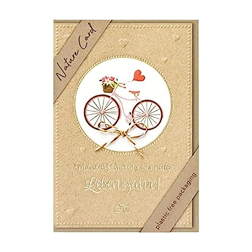 bsb - Karte zum Geburtstag - Nature Card - Nachhaltige Karten zum Geburtstag - Geburtstagskarten mit Umschlag - Geburtstagskarte Frauen & Männer - Glückwunschkarte 11,5 x 17 cm - Fahrrad Motiv bsb - Karte zum Geburtstag - Nature Card - Nachhaltige Karten zum Geburtstag - Geburtstagskarten mit Umschlag - Geburtstagskarte Frauen & Männer - Glückwunschkarte 11,5 x 17 cm - Fahrrad Motiv von bsb