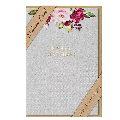 bsb - Karte zum Geburtstag - Nature Card - Nachhaltige Karten zum Geburtstag - Geburtstagskarten mit Umschlag - Geburtstagskarte Frauen & Männer - Glückwunschkarte 11,5 x 17 cm von bsb