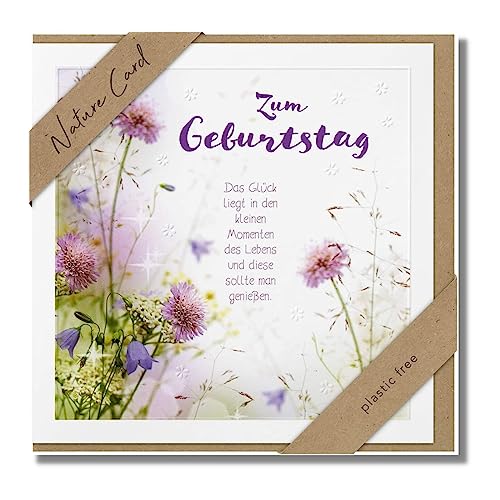 bsb - Karte zum Geburtstag - Nature Card - Nachhaltige Karten zum Geburtstag - Geburtstagskarten mit Umschlag - Geburtstagskarte Frauen & Männer - Glückwunschkarte 11,5 x 17 cm von bsb