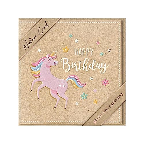 bsb - Karte zum Geburtstag - Nature Card - Nachhaltige Karten zum Geburtstag - Geburtstagskarten mit Umschlag - Geburtstagskarte Frauen & Männer - Glückwunschkarte 15,5 x 15,5 cm von bsb