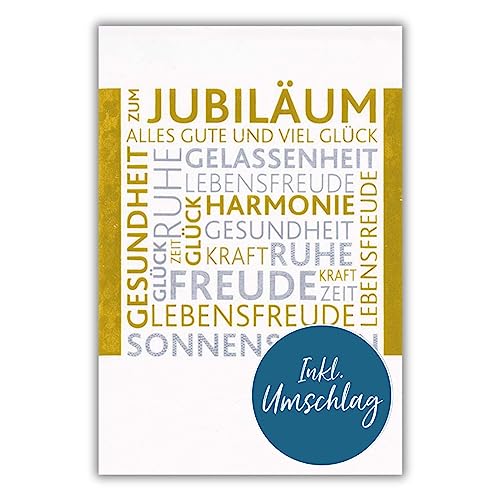 bsb Karte zum Jubiläum - Karte Jubiläum mit Text-Motiv - liebevolle Karte zum Dienstjubiläum oder Firmenjubiläum - Glückwunschkarte Jubiläum - Karte Jubiläum in 12,4 x 17,9 cm von bsb