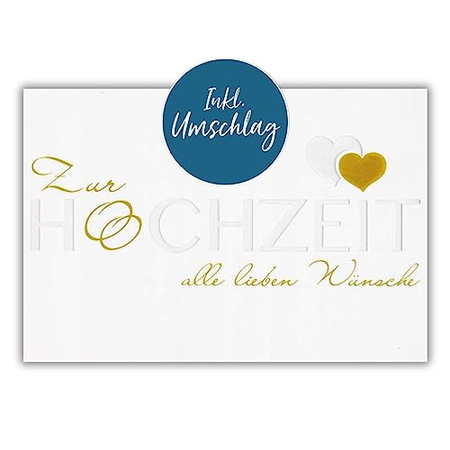 bsb Karte zur Hochzeit - liebevolle Hochzeit-Karte mit Text-Motiv - Hochzeitskarte Geldgeschenk - Karte Hochzeit mit Umschlag - Glückwunschkarte zur Ehe in 11,5 x 17,0 cm von bsb