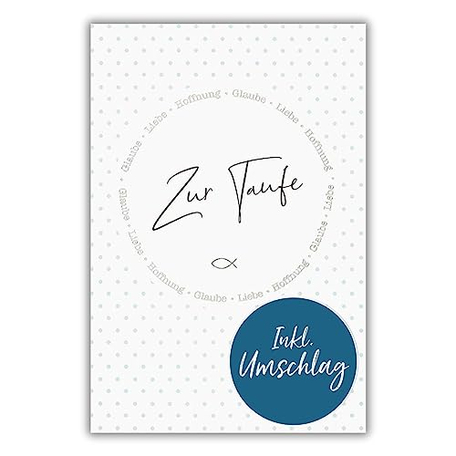bsb Karte zur Taufe - Taufgeschenk Junge & Mädchen mit edlem Design - Glückwunsch Tauf-Karte mit Umschlag - liebevolles Geldgeschenk Taufe in 11,5 x 17,0 cm von bsb