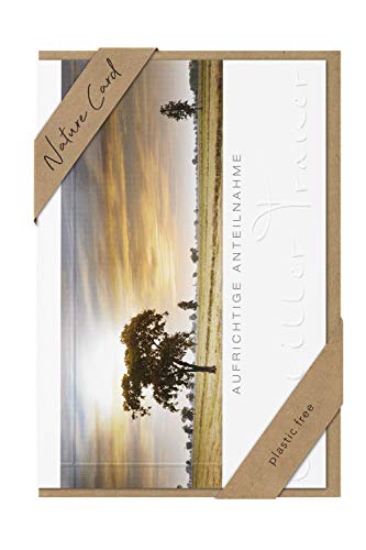 bsb - Trauerkarte mit liebevollem Motiv - Nature Card - Nachhaltige Trauerkarten - Beileidskarten mit Umschlag - Danksagungskarten Trauer - Karten zur Trauer 11,5 x 17 cm von bsb