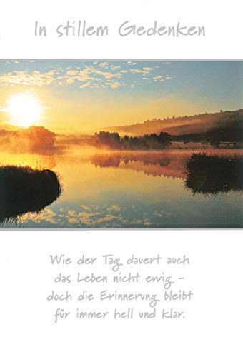 bsb Trauerkarte zur Beerdigung - Beileidskarten mit Umschlag - Trauerkarte hochwertig mit Sonnenuntergang am See - Herzliches Beileid Karte Trauer - Kondolenzkarte in 11,5 x 17,0 cm bsb Trauerkarte zur Beerdigung - Beileidskarten mit Umschlag - Trauerkarte hochwertig mit Sonnenuntergang am See - Herzliches Beileid Karte Trauer - Kondolenzkarte in 11,5 x 17,0 cm von bsb