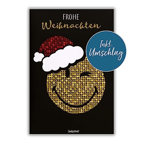 bsb Weihnachtskarte mit Umschlag - Liebevolle Weihnachtspostkarte mit Smiley-Motiv - Grußkarte für Weihnachten - Merry Christmas Card - Weihnachten-Karte in 11,5 x 17,0 cm von bsb