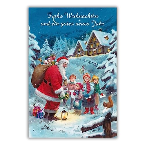 bsb Weihnachtskarte mit Umschlag - Liebevolle Weihnachtspostkarte mit Winterlandschaft-Motiv - Grußkarte für Weihnachten - Merry Christmas Card - Weihnachten-Karte in 11,5 x 17,0 cm von bsb
