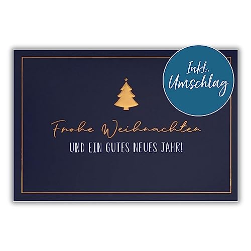 bsb Weihnachtskarte mit Umschlag - Liebevolle Weihnachtspostkarte mit kleiner Tanne - Grußkarte für Weihnachten - Merry Christmas Card - Weihnachten-Karte in 11,5 x 17,0 cm von bsb