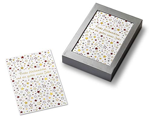bsb Weihnachtskarten Set - 8 Weihnachtskarten mit Umschlag & Verpackung - Weihnachtskarte Set mit Stern-Motiv - Schönes Weihnachten Set in 11,5 x 17,0 cm bsb Weihnachtskarten Set - 8 Weihnachtskarten mit Umschlag & Verpackung - Weihnachtskarte Set mit Stern-Motiv - Schönes Weihnachten Set in 11,5 x 17,0 cm von bsb