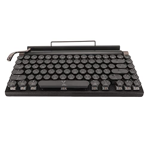 buhb Mechanische Schreibmaschinentastatur, Mechanische Tastatur mit Hintergrundbeleuchtung, Wasserdicht, 83 Tasten für Laptop (Schwarz) von buhb