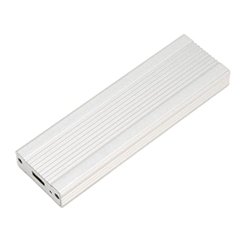 buhb SATA-SSD-Gehäuse, LED-Anzeige Duales 10-Gb/s-M.2-NVME-Protokoll-SSD-Gehäuse für 2230/2242 Mm (Silber mit C-Kabel) von buhb