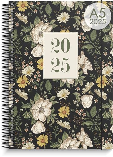Burde Doodle Kalender 2025 I Doodle Planner für Kreative I Kalender Blumen A5 I Inklusive Sticker | Wocheplaner & Planer 2025 | Dezember 2024 - Januari 2026 von burde