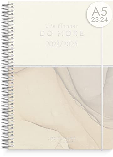 Burde Kalender Do More 2023 2024 | auf Deutsch | 7 Aug 2023-1 Sept 2024 | 21,5x16 cm | Schülerkalender | 1 Woche 2 Seite | Horizontal | Spiralbindung | 160 Seite | 120g Papier von burde