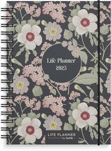Burde Kalender Floral 2025 | A6 | 15,3 x 11,7 cm | Wochenkalender | 12 Monate | Dezember bis Januar – Life Planner von burde