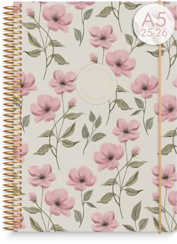 Burde Kalender rosa 2025/2026 | A5 I Organizer rosa Büro I Terminplaner 2025/2026 A5 mit strukturierter Wochenübersicht | Life Planner Essentials von burde