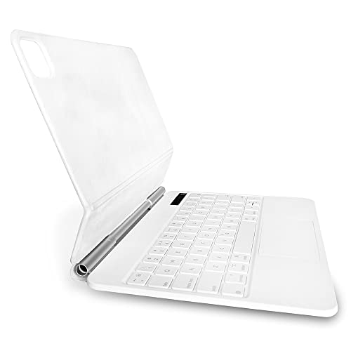 burko Schutzhülle,BT Magnetic Suction Touch Control Tastatur mit Schutzhülle kompatibel mit Air 4/5 Pro 11'' Weiß (mit Hintergrundbeleuchtung) von burko