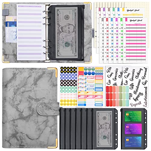 Budget Planner, A6 Budget Binder Geld Organizer Budget Planer mit Geldumschläge und Budget Blätter, Finanzplaner Haushaltsbuch, Grau von buways