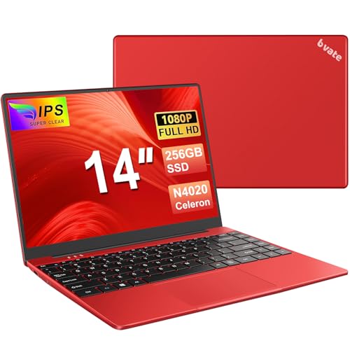 bvate Notebook 14 Zoll Win 11 Celeron N4020 Laptop 256GB SSD Unterstützung Erweiterung 1 TB SSD Full Metal 1080P BT 4.2 Mini HDMI & Kabellose Maus Tastaturfolie für Tastatur- Red bvate Notebook 14 Zoll Win 11 Celeron N4020 Laptop 256GB SSD Unterstützung Erweiterung 1 TB SSD Full Metal 1080P BT 4.2 Mini HDMI & Kabellose Maus Tastaturfolie für Tastatur- Red von bvate