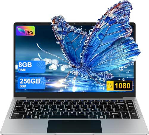 bvate Win 11 Laptop 14 Zoll 8GB RAM 256GB SSD Unterstützung 1TB SSD Erweiterung Traditioneller 2.4G+5G WiFi BT 4.2 USB HDMI 1920x1081 FHD PC mit Drahtloser Maus-Silber-1 von bvate