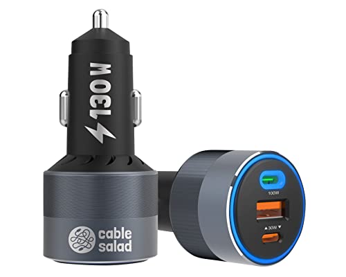 130W 3 Ports USB C + USB A Kfz Auto Schnellladegerät 100W PD PPS 45W QC5 30W Zigarettenanzünder Typ C Ladegerät Smartphone Tablet Laptop 130W 3 Ports USB C + USB A Kfz Auto Schnellladegerät 100W PD PPS 45W QC5 30W Zigarettenanzünder Typ C Ladegerät Smartphone Tablet Laptop von cable salad